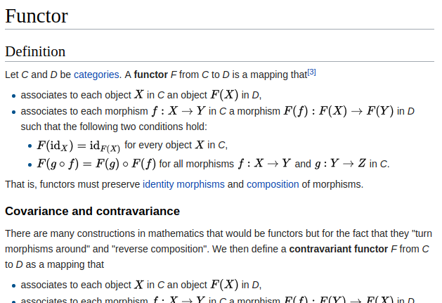 Definition of Functor from Wikipedia
